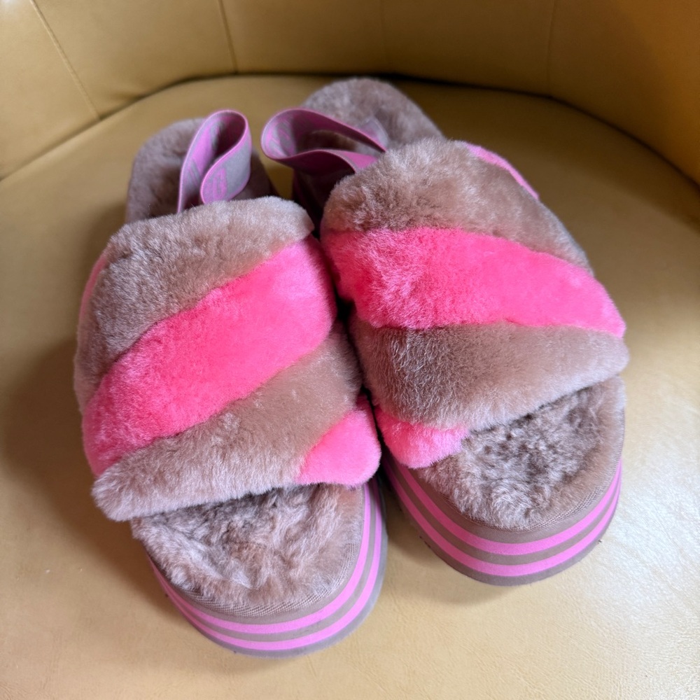 RARE 🤎🩷 UGG Funkette Platform Slingback Slides, Pink 🎉 offers welcome, 10 UGGS